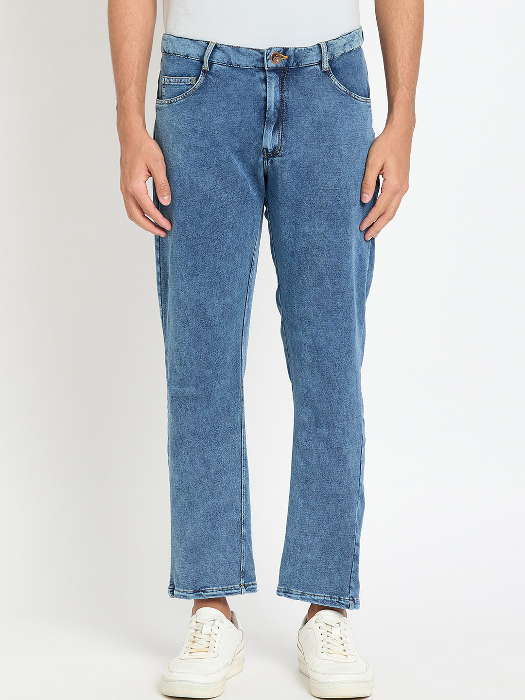 

Club York Men Clean Look Mid Rise Regular Fit Stretchable Jeans, Blue