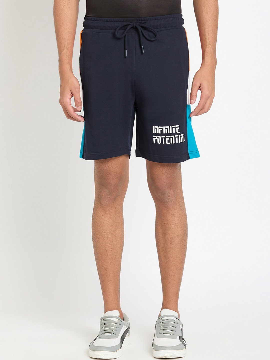 

Club York Men Colourblocked Mid-Rise Regular Shorts, Navy blue