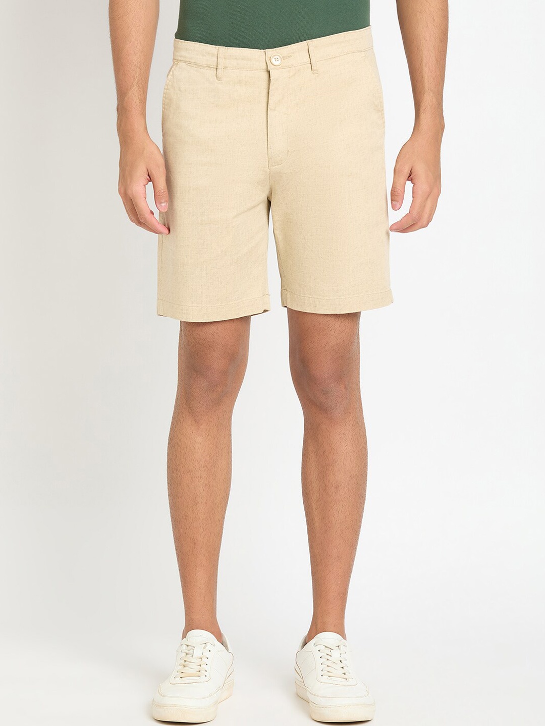 

Club York Men Mid-Rise Chino Shorts, Beige