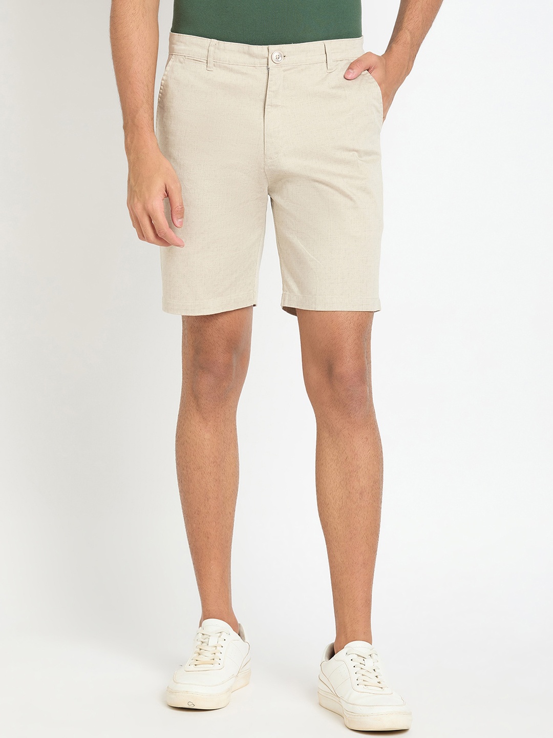 

Club York Men Mid-Rise Shorts, Beige
