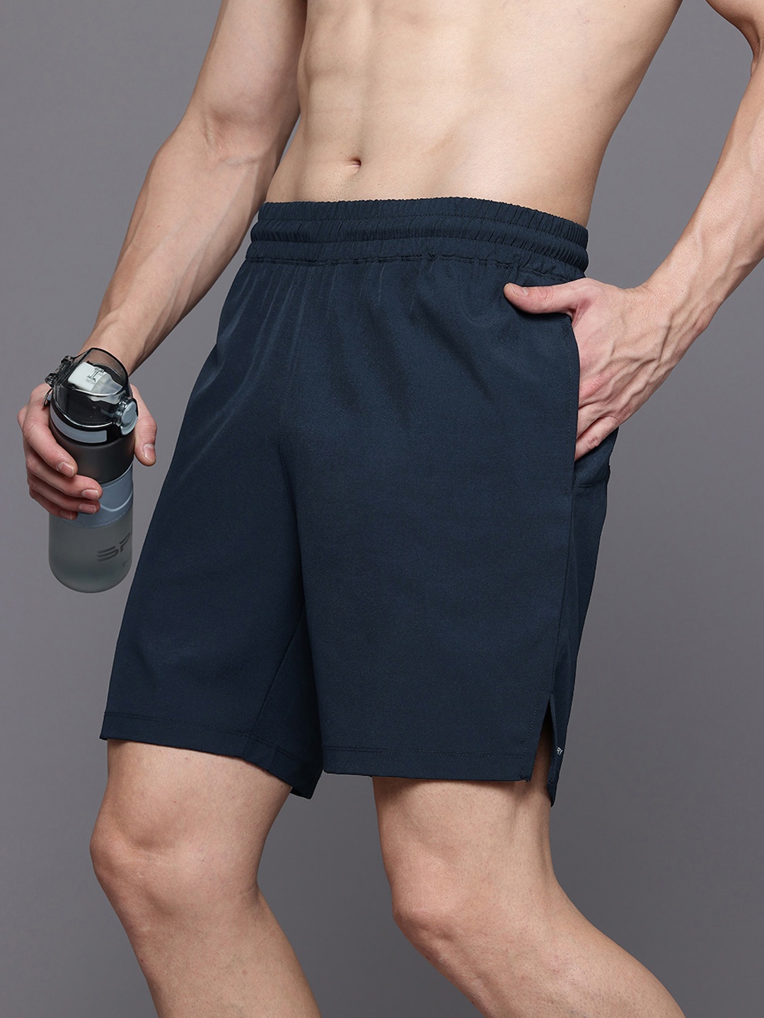 

HRX by Hrithik Roshan Men Solid Sports Shorts, Navy blue