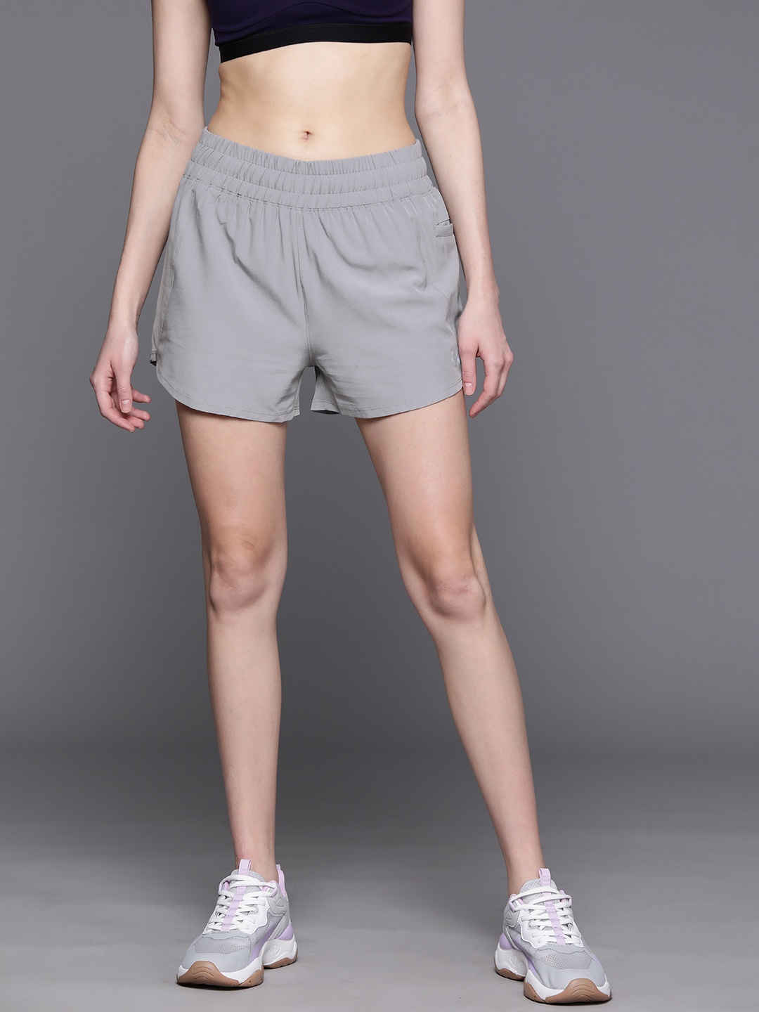 

HRX by Hrithik Roshan Women Solid Sports Shorts, Grey