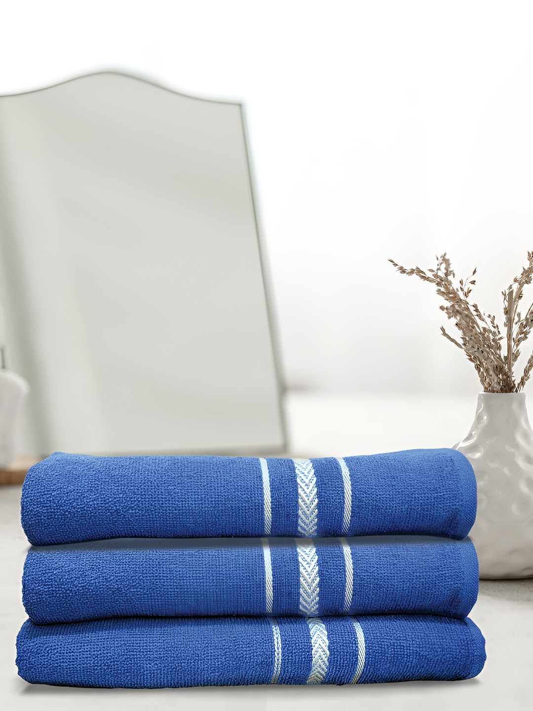 

Athom Living Blue 3 Pieces Cotton 350 GSM Bath Towels