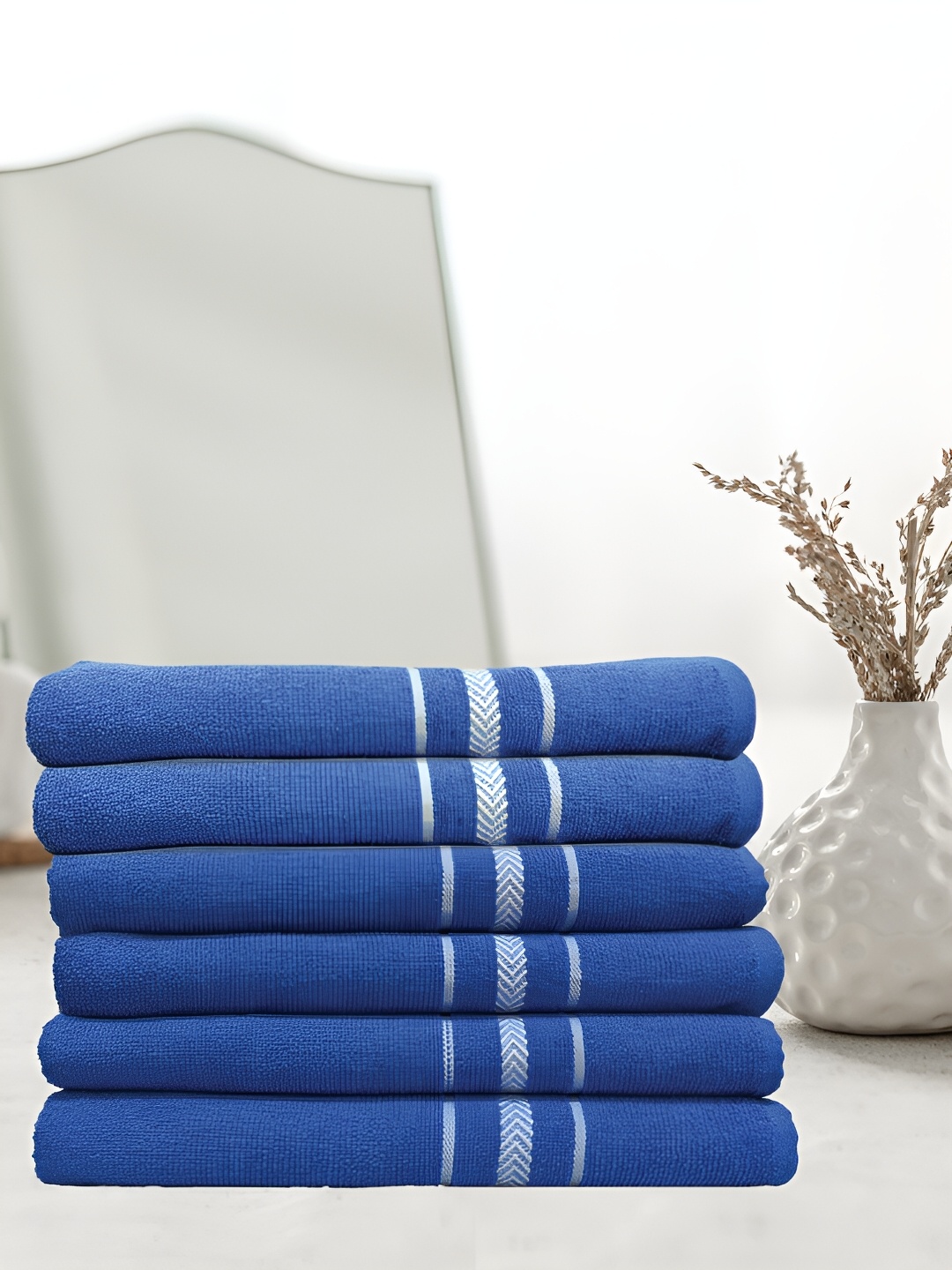 

Athom Living Blue 6 Pieces Cotton 350 GSM Bath Towels