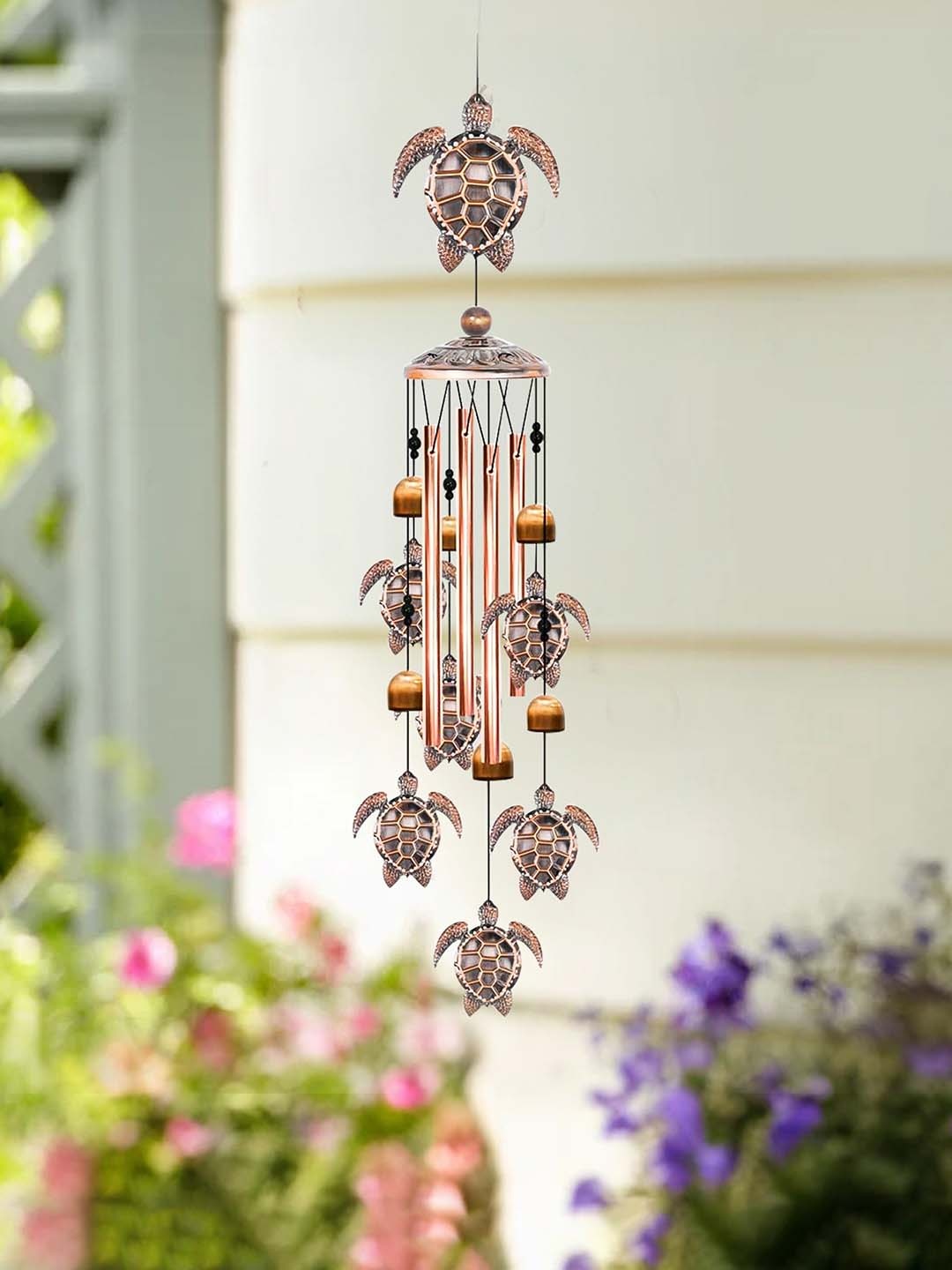 

Ekhasa Brown Tortoise Aluminium Wind Chime, Copper