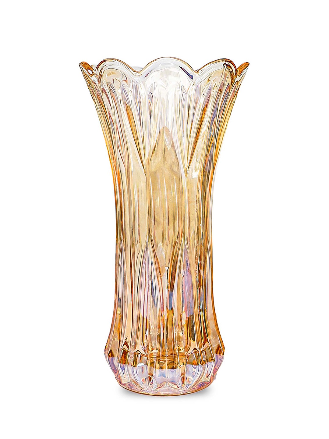 

Ekhasa Citrine Yellow Textured Glass Flower Vase