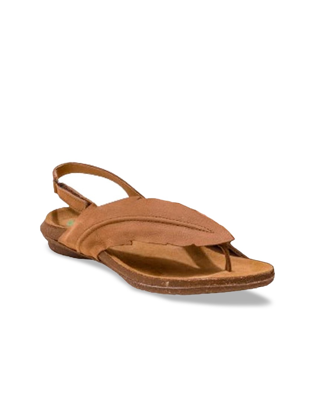 

El Naturalista Leather Open Toe Flats, Beige