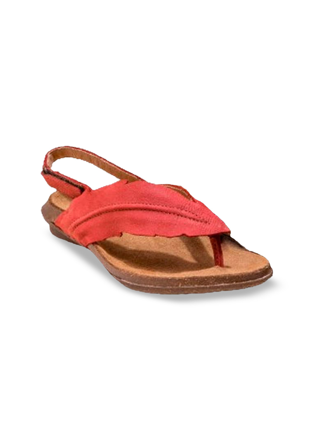 

El Naturalista Leather Open Toe Flats, Red
