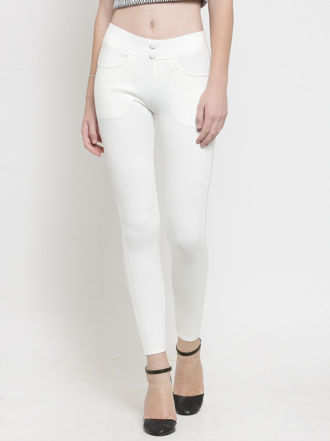 

Clora Creation Women Solid Regular Fit Jeggings, White
