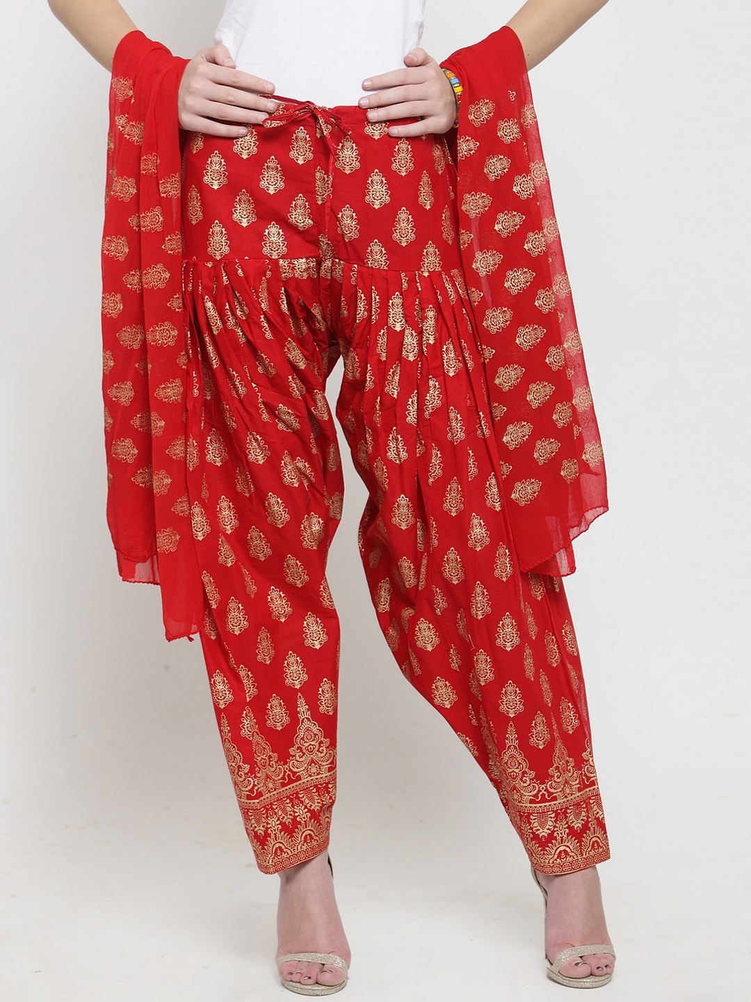 

Clora Creation Women Printed Salwar & Dupatta, Red