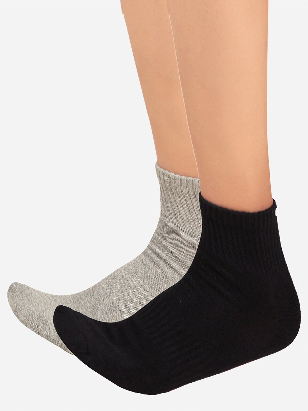 Bodycare Men Pack Of 2 Assorted Anti Bacterial Cotton Ankle-Length Socks