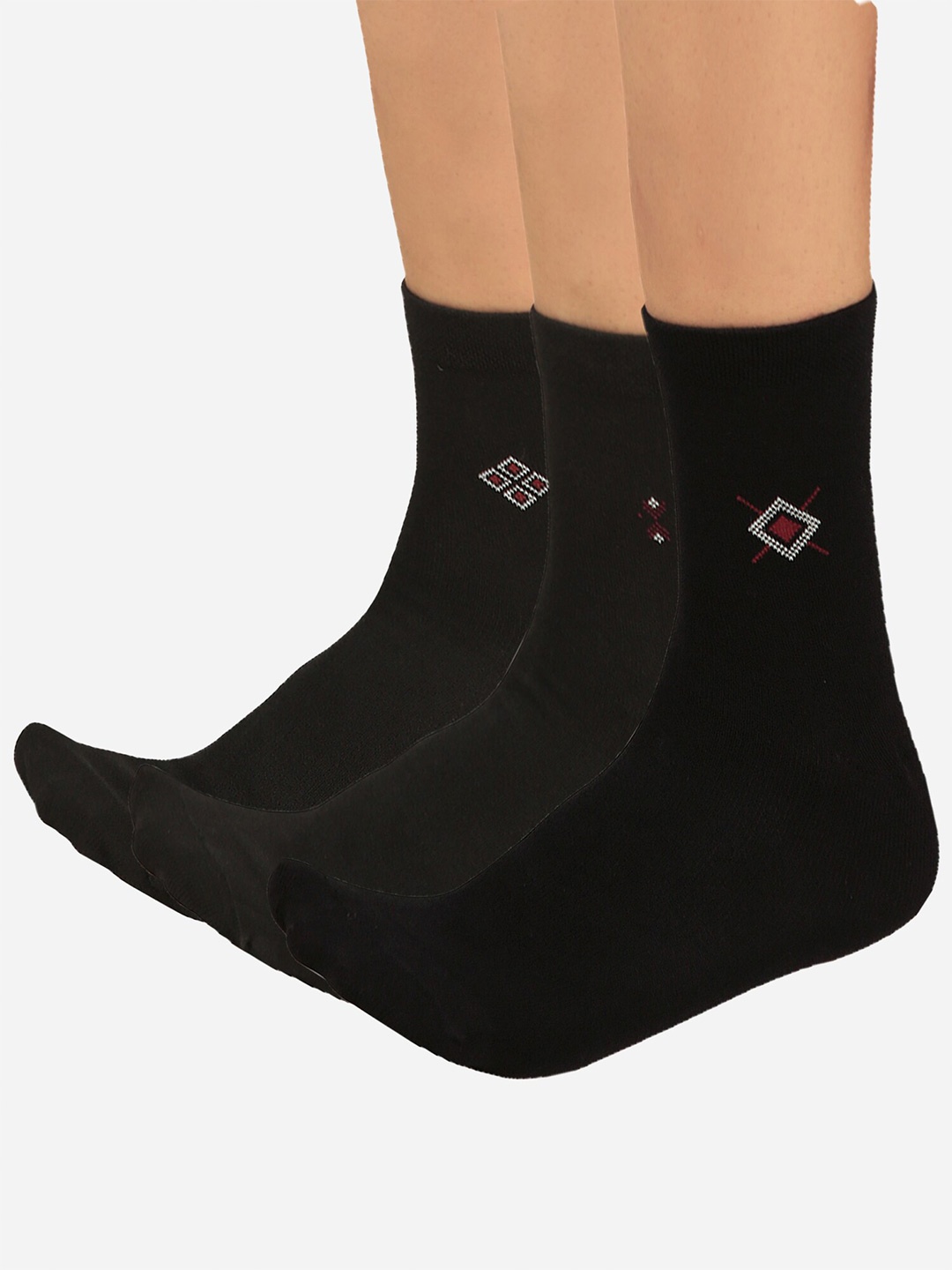 

Bodycare Men Pack Of 3 Anti Bacterial Calf-Length Socks, Black
