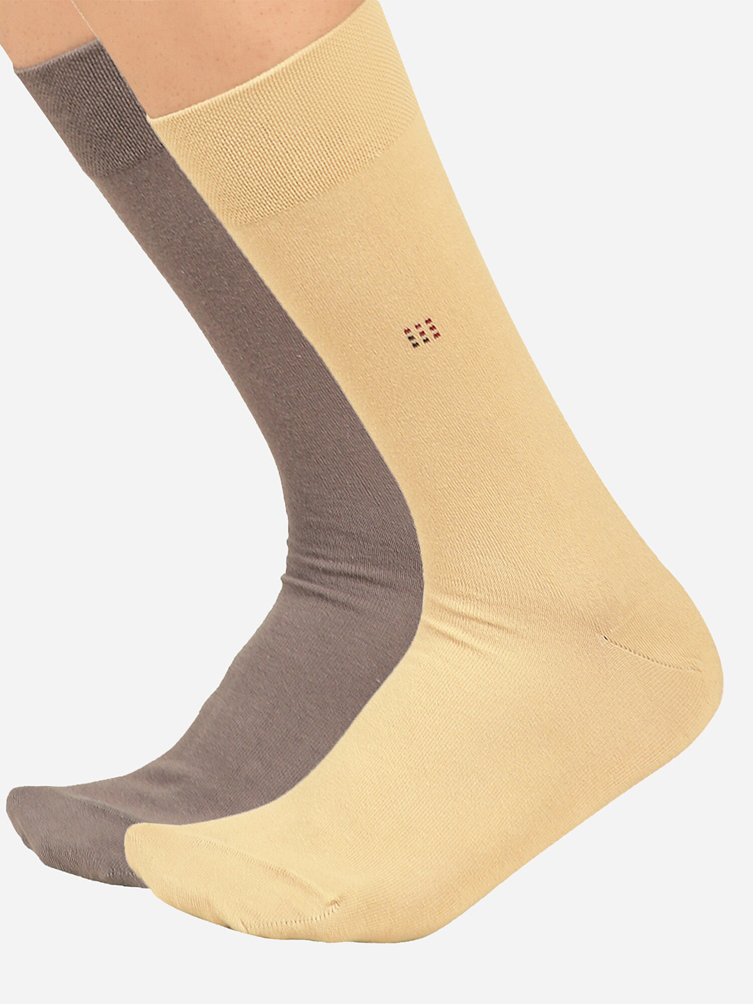 

Bodycare Men Pack Of 2 Cotton Calf Length Socks, Beige