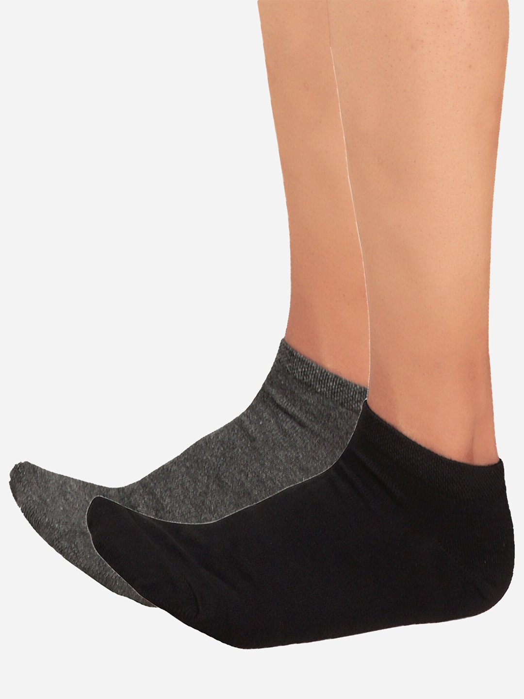 

Bodycare Men Pack Of 2 Cotton Ankle-Length Socks, Black