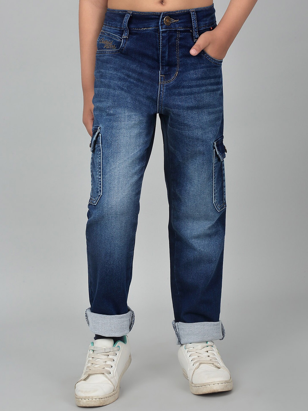 

Cantabil Boys Straight Fit Heavy Fade Stretchable Jeans, Blue