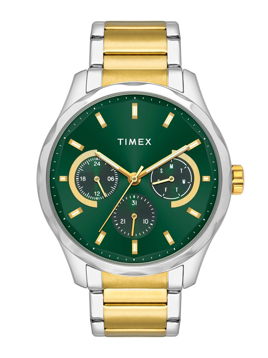 

Timex Men Brass Dial & Stainless Steel Analogue Chronograph Watch TW0TG7623-EX, Green