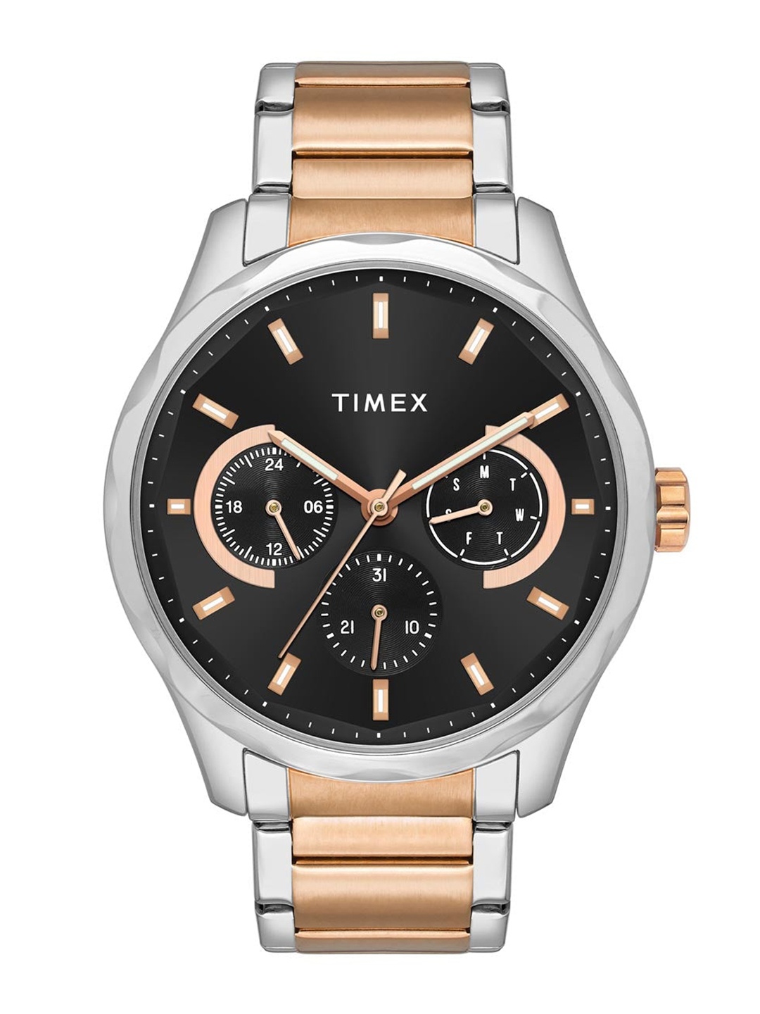 

Timex Men Brass Dial & Stainless Steel Analogue Multi Function Watch TW0TG7622-EX, Black