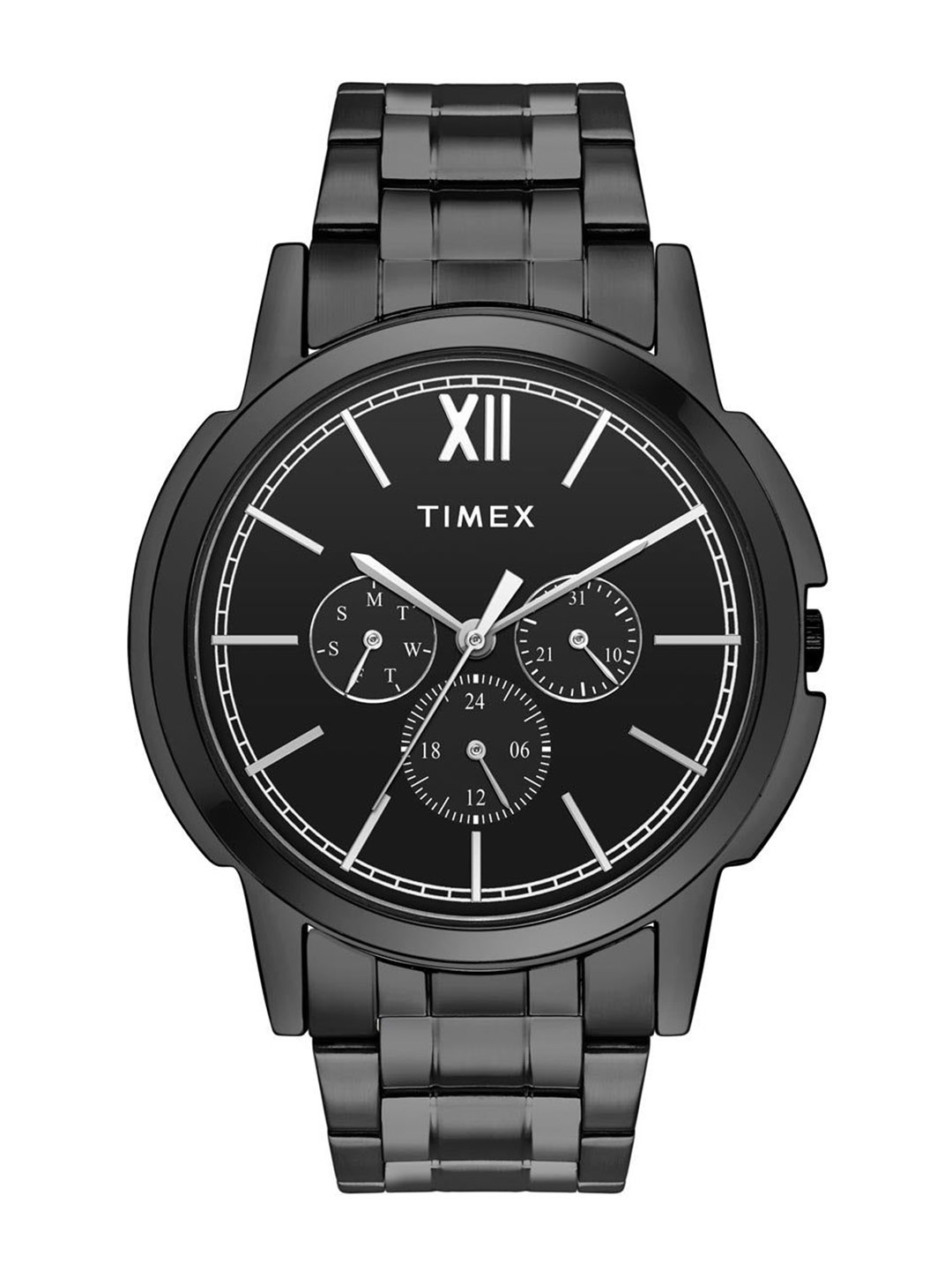 

Timex Men Brass Dial & Stainless Steel Analogue Multi Function Watch TW000U323-EX, Black