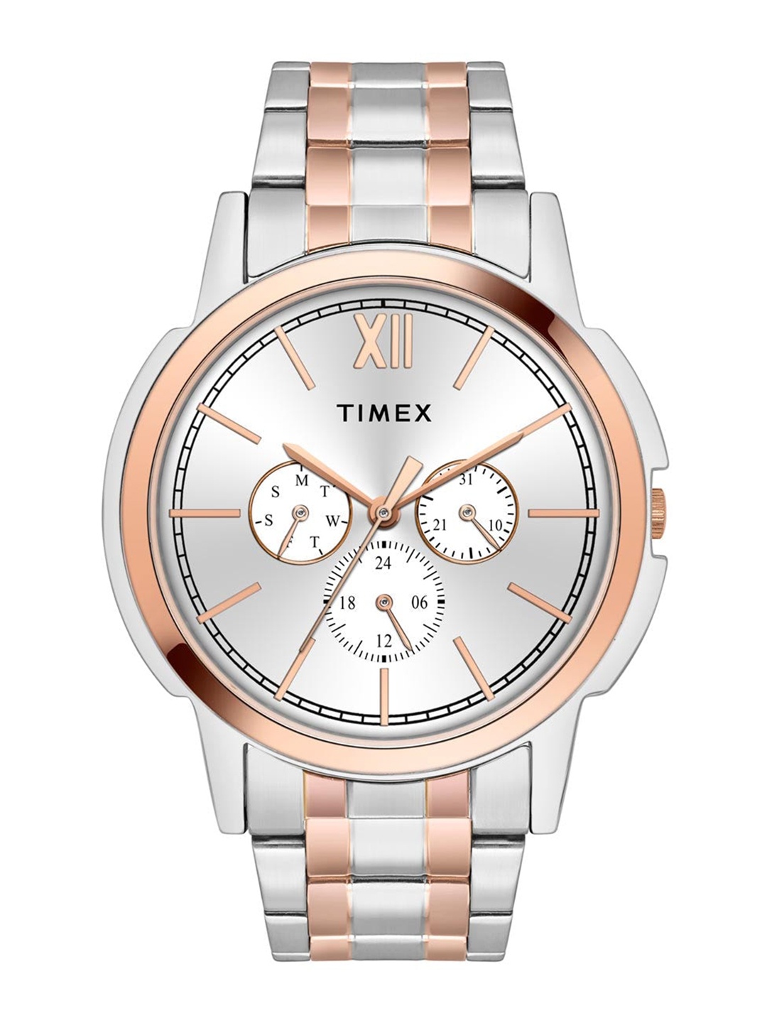 

Timex Men Stainless Steel Bracelet Style Straps Analogue Multi Function Watch TW000U322-EX, Silver