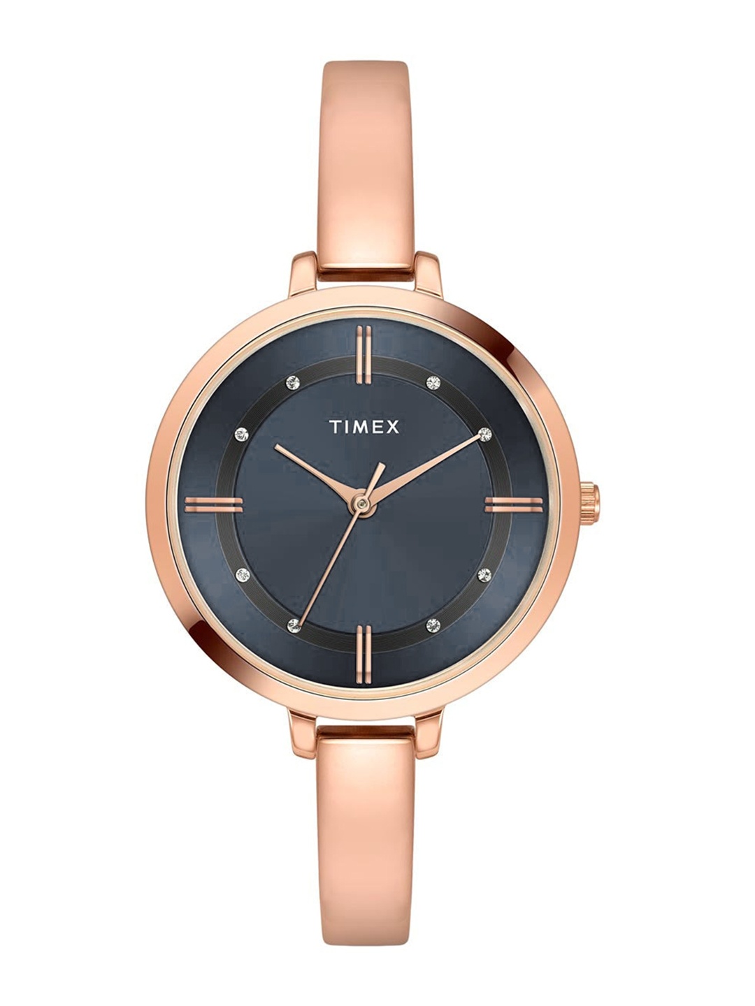 

Timex Women Brass Embellished Dial & Bracelet Style Straps Analogue Watch TWEL12825-EX, Blue