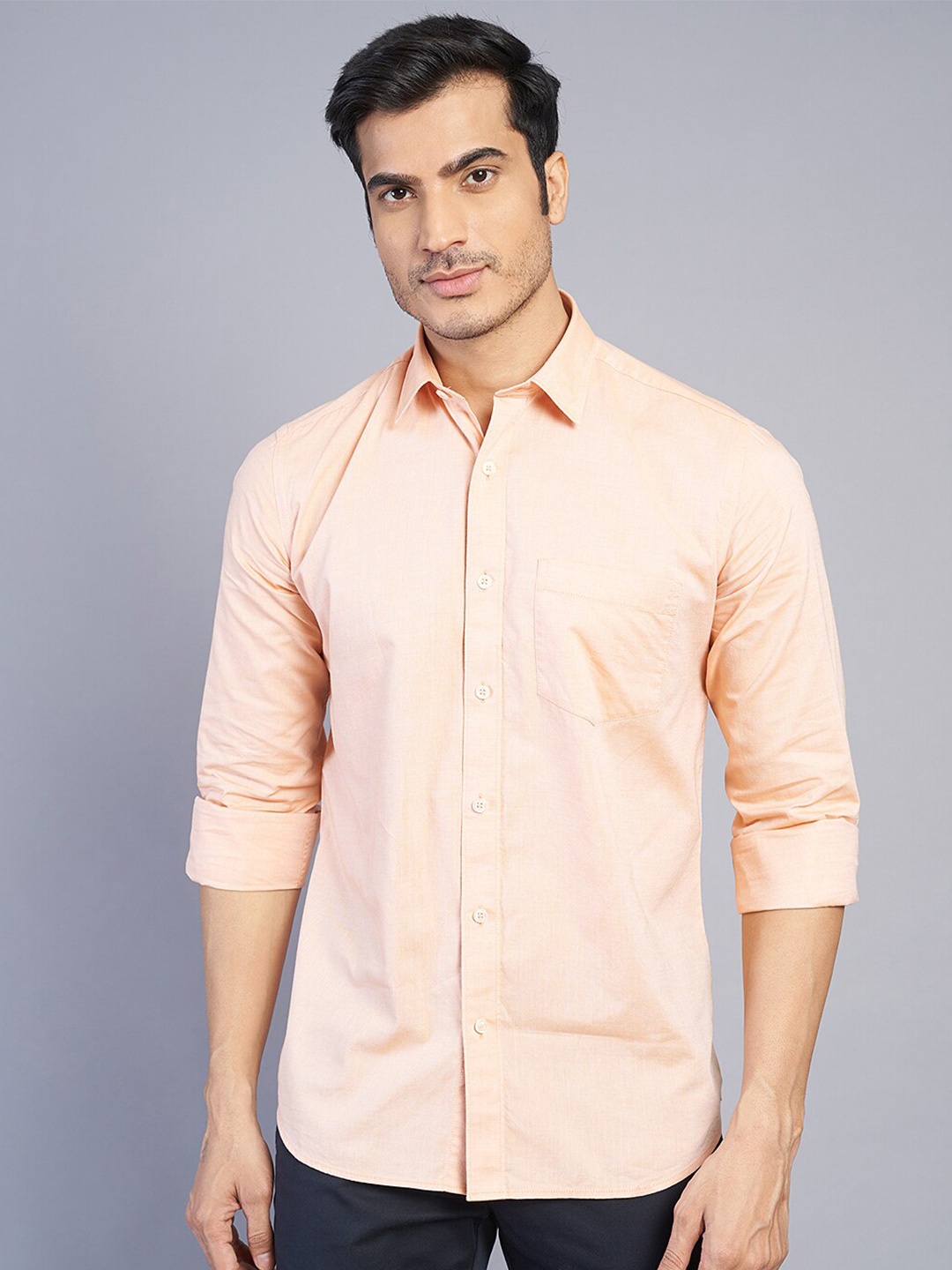 

JADE BLUE Slim Fit Cotton Casual Shirt, Orange