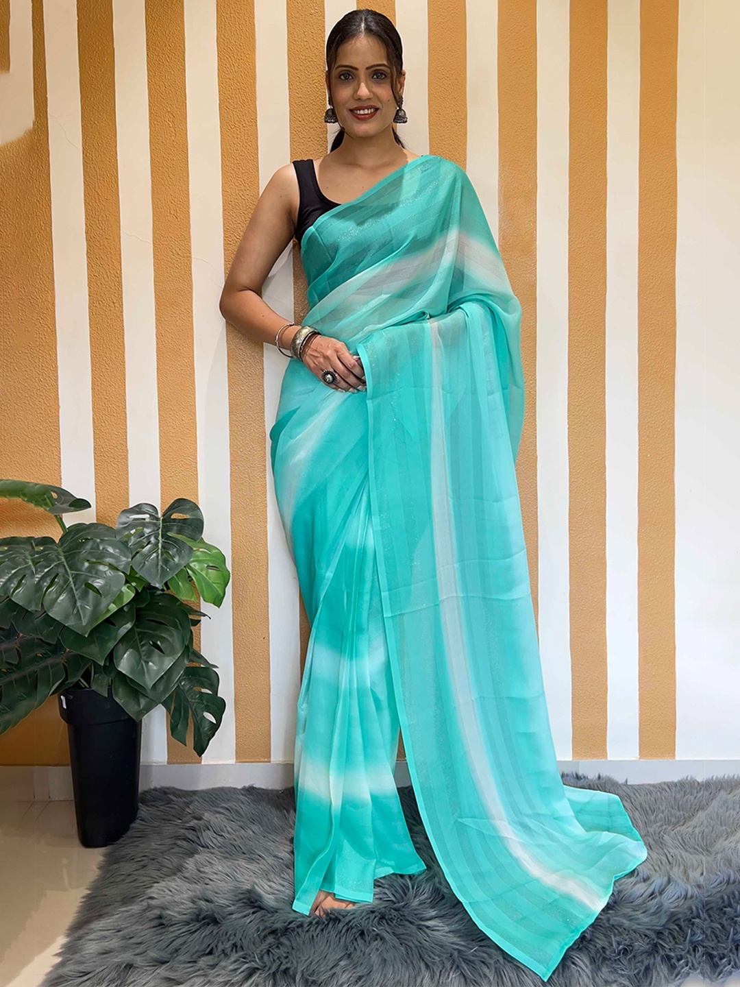 

Mitera Ombre Dyed Saree, Blue