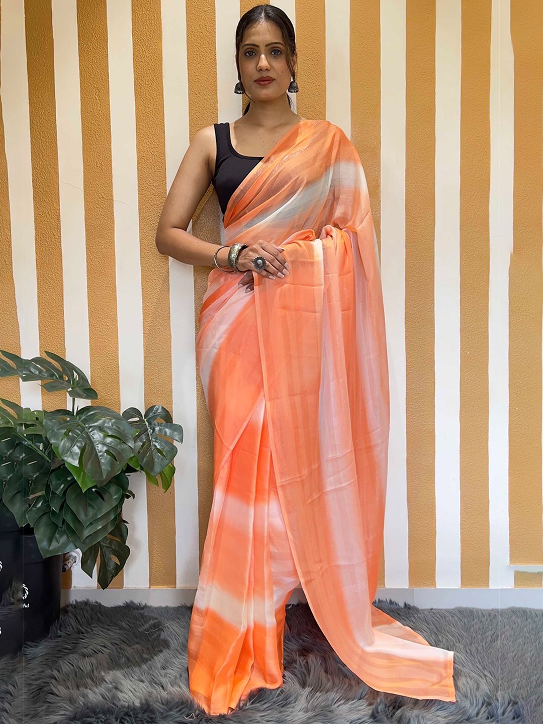 

Mitera Ombre Ready to Wear Saree, Peach