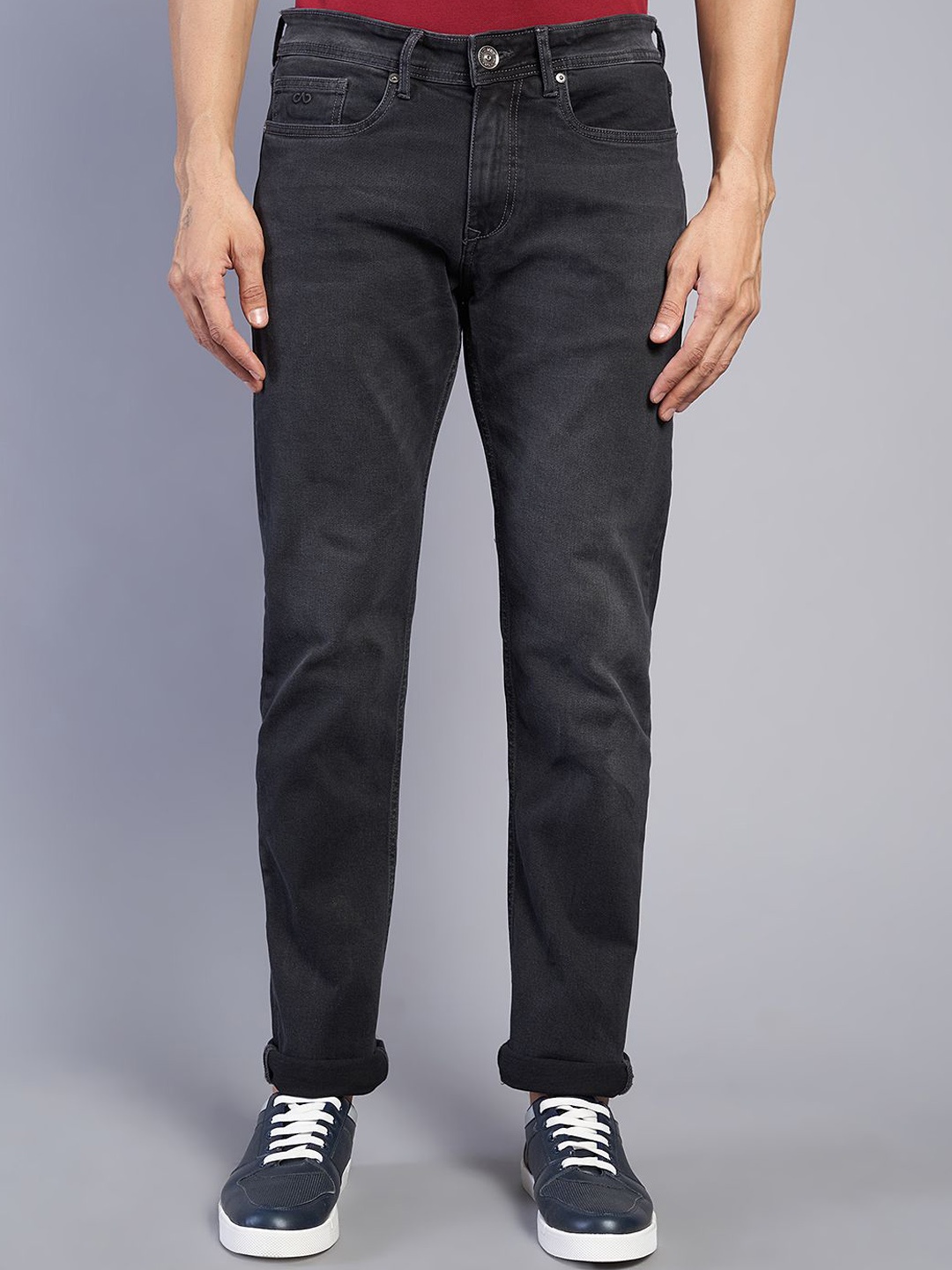 

JADE BLUE Men Straight Fit Mid Rise Clean Look Cotton Jeans, Grey
