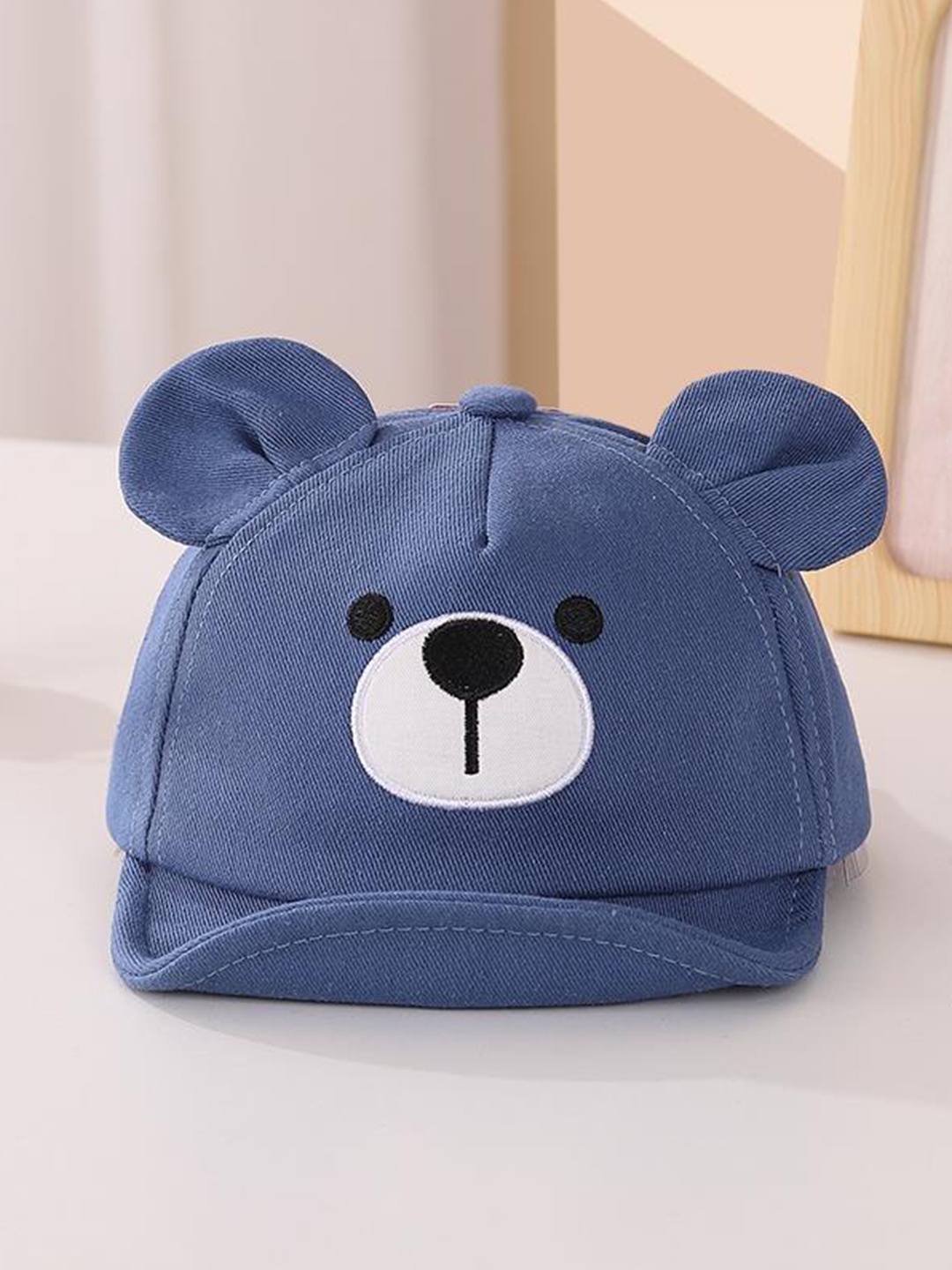 

Babymoon Kids Bear Design Cotton Baseball Cap, Blue