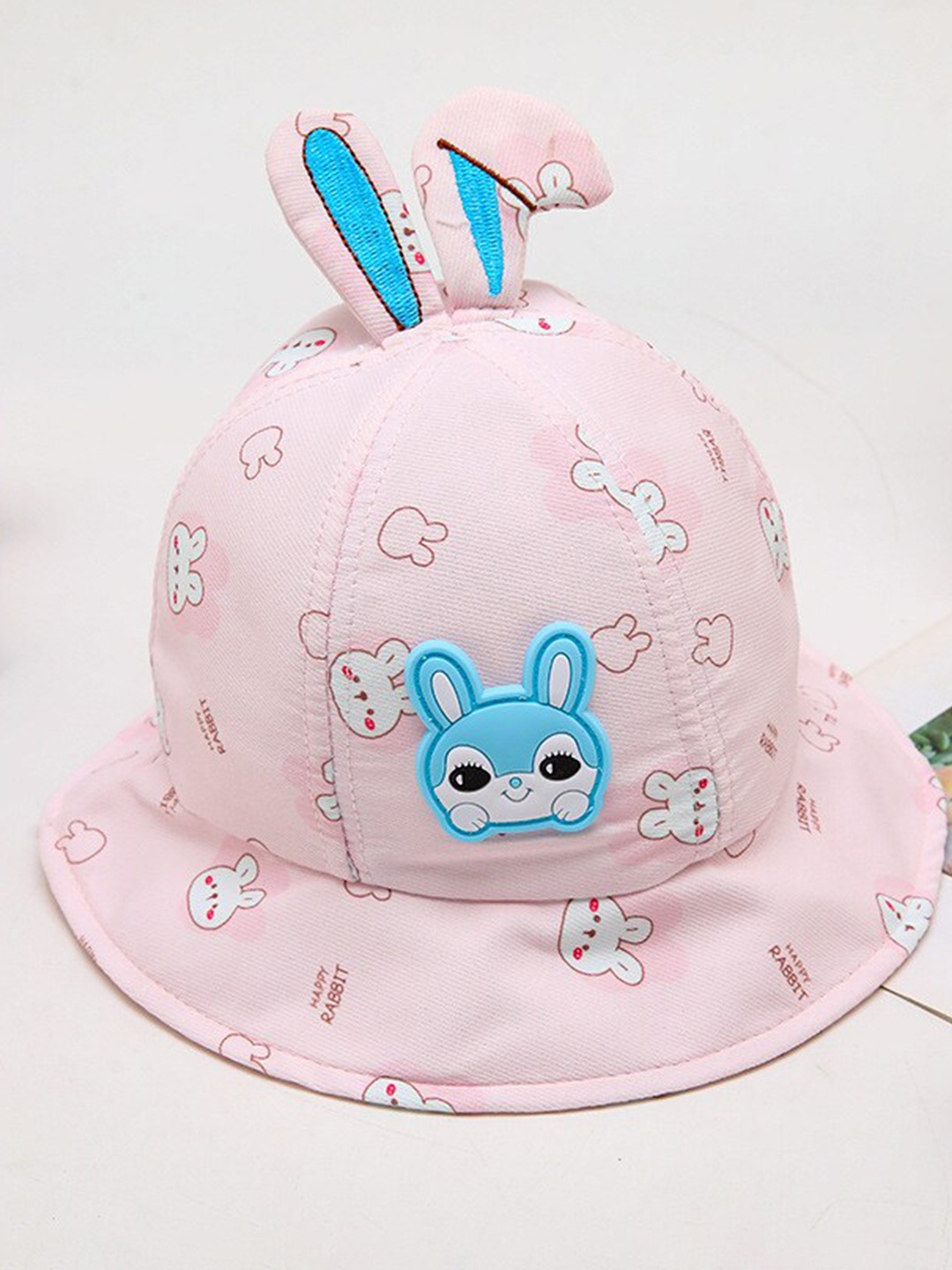 

Babymoon Kids Rabbit Printed Cotton Sun Hat, Pink