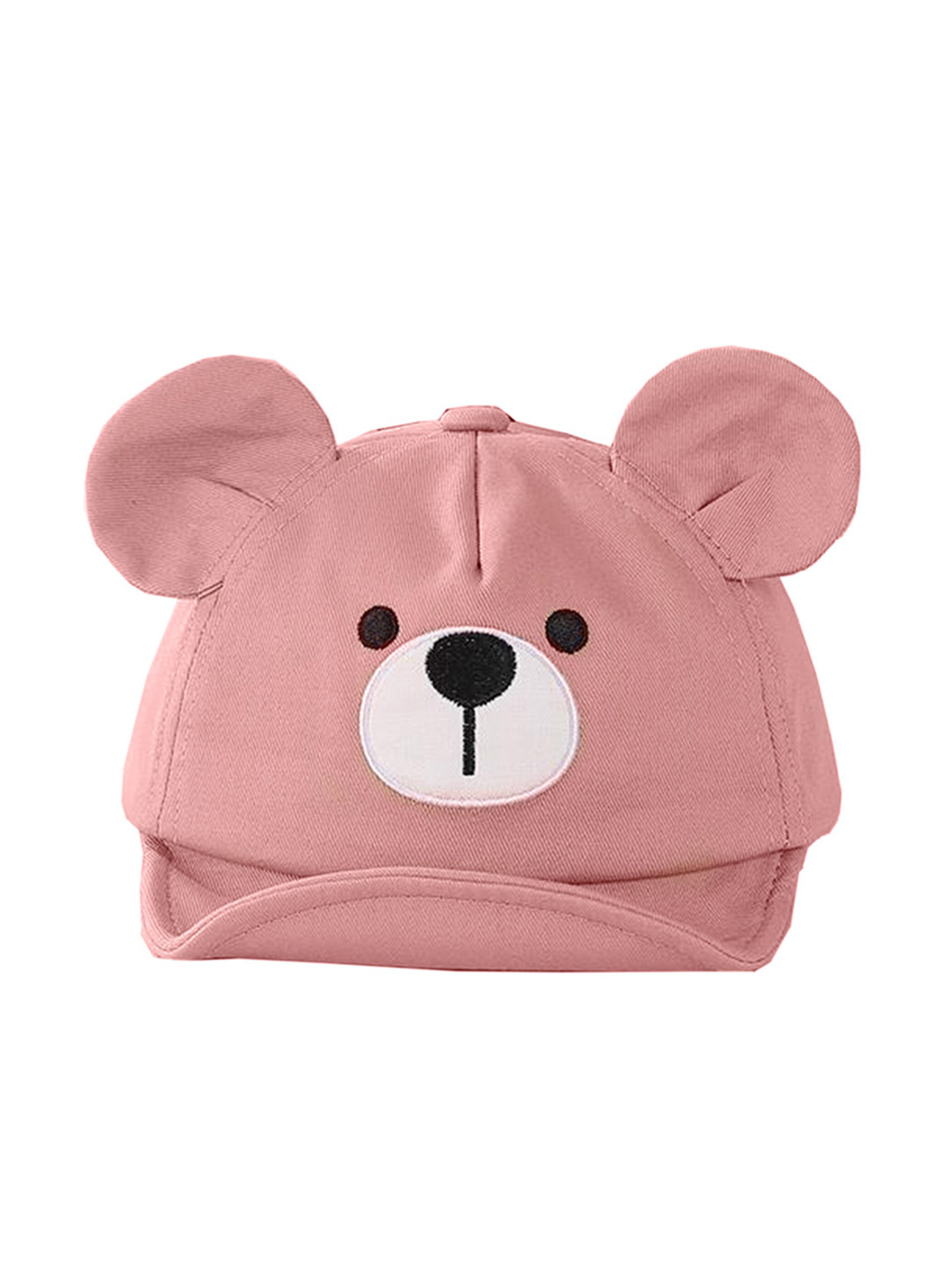 

Babymoon Kids Bear Design Cotton Baseball Cap, Pink