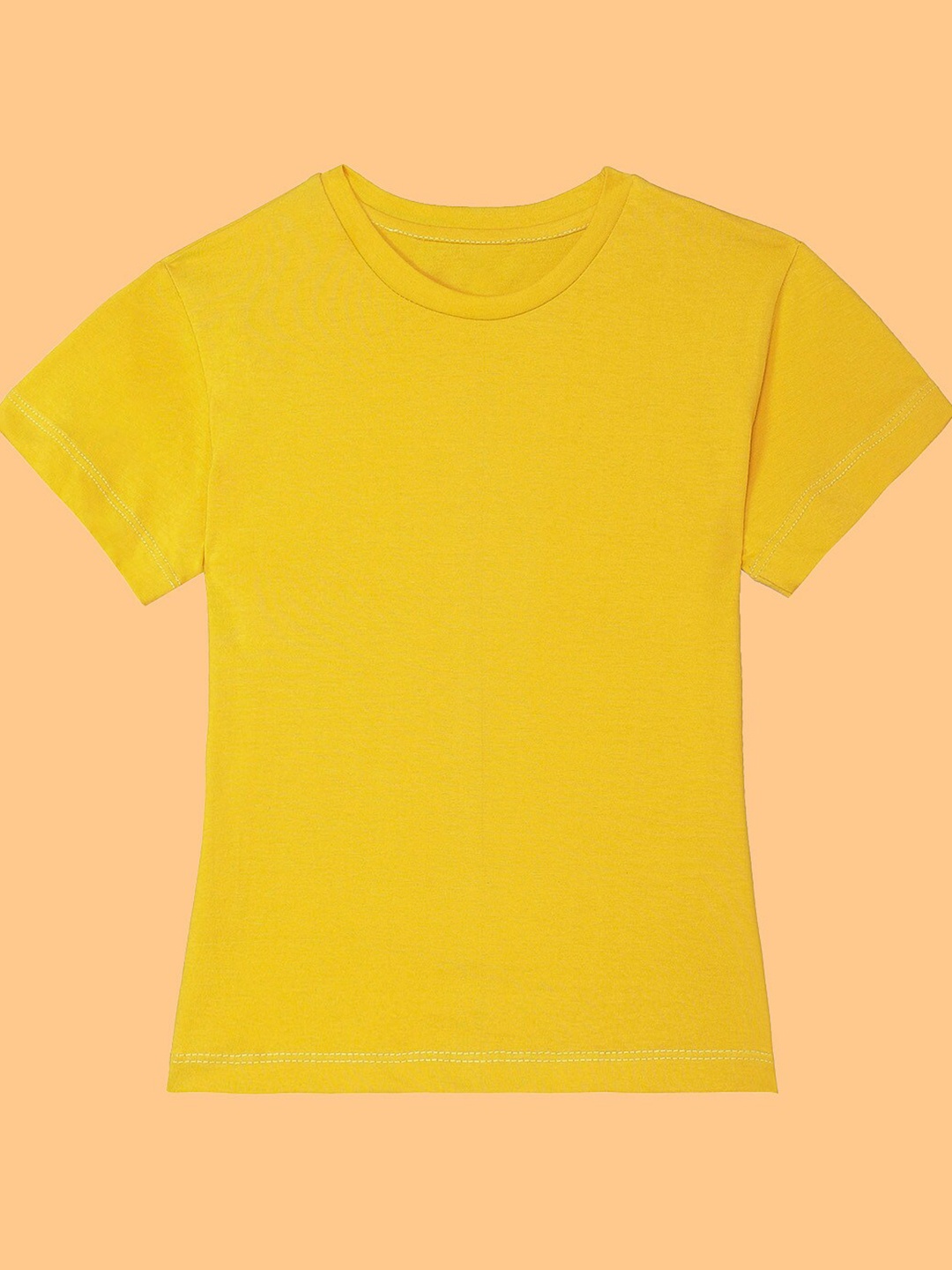 

BAESD Girls Round Neck Short Sleeves Cotton T-shirt, Yellow