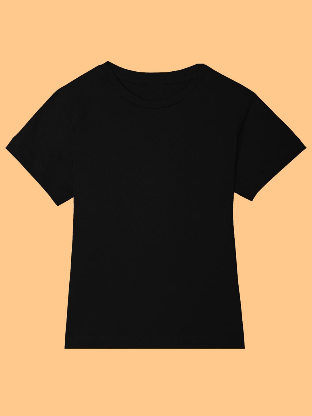 

BAESD Girls Round Neck Short Sleeves Cotton T-shirt, Black