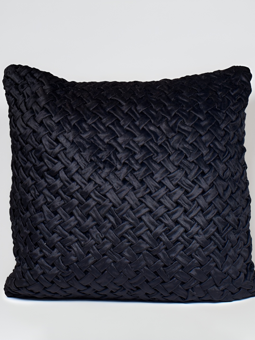 

House of Harkaari Black Striped Velvet Square Cushion Covers