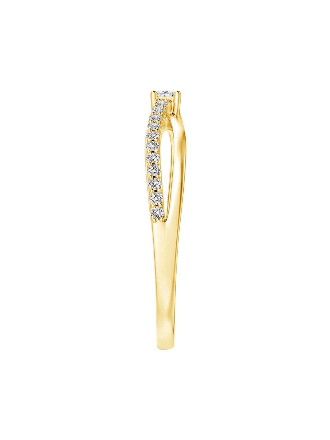 

Angara 18KT Yellow Gold Prong Set Princess-Cut Natural Diamond Split Shank Promise Ring