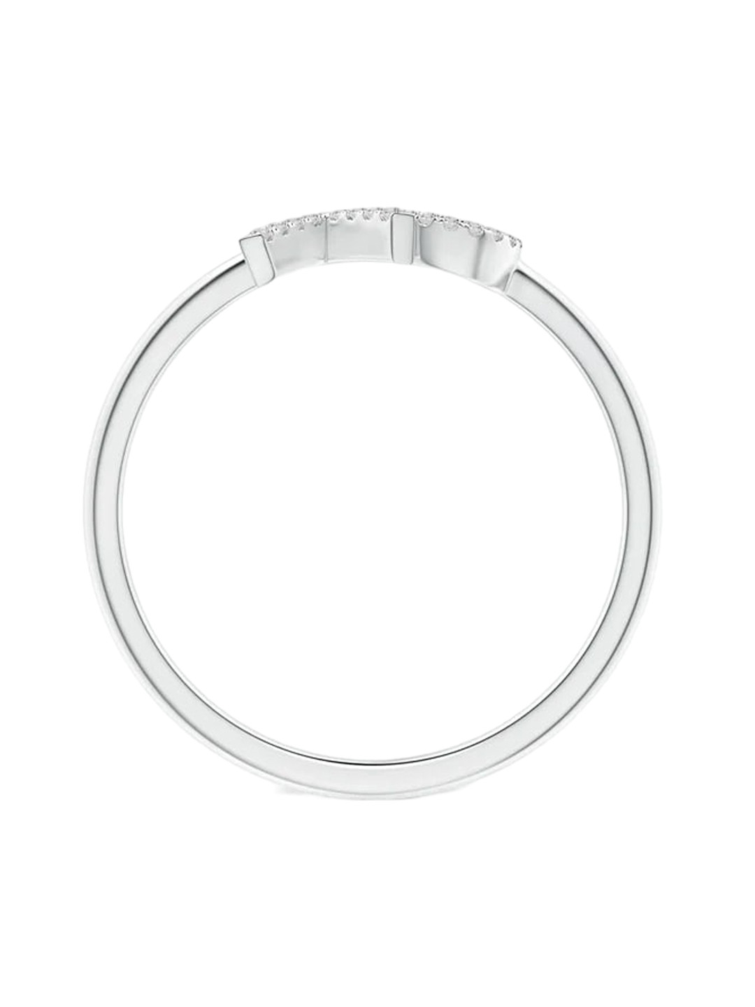 

Angara 14KT White Gold Pave-Set Natural Diamond XO Ring, Silver