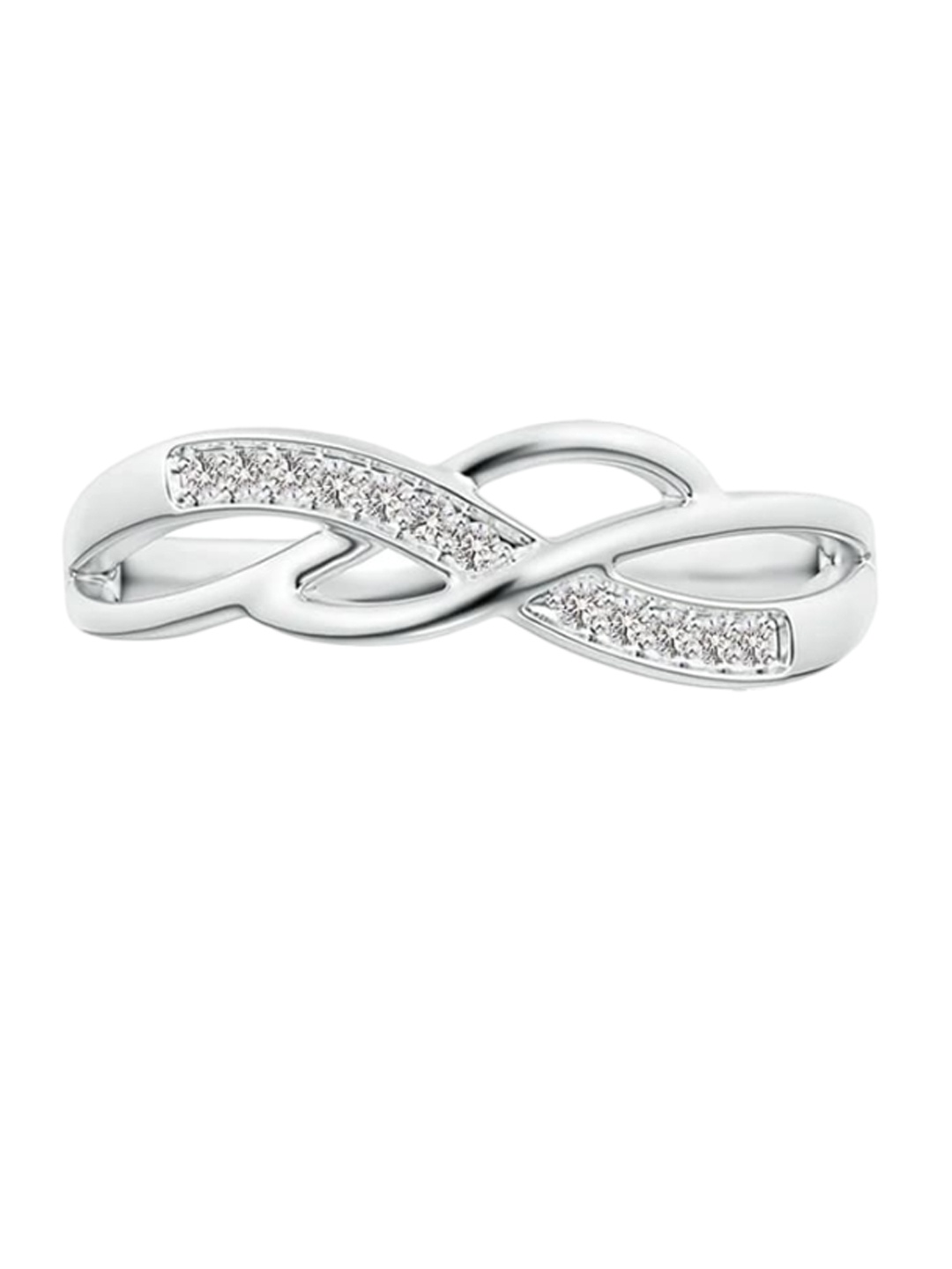 

Angara 18KT White Gold Pave-Set Round Natural Diamond Multi-Row Crossover Band