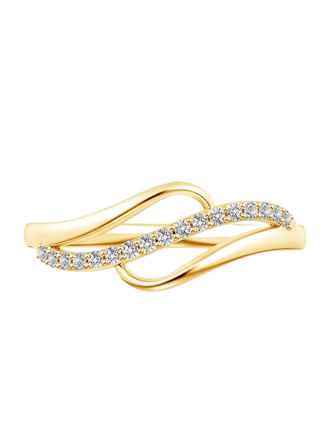 

Angara 14KT Yellow Gold Natural Diamond Swirl Bypass Ring