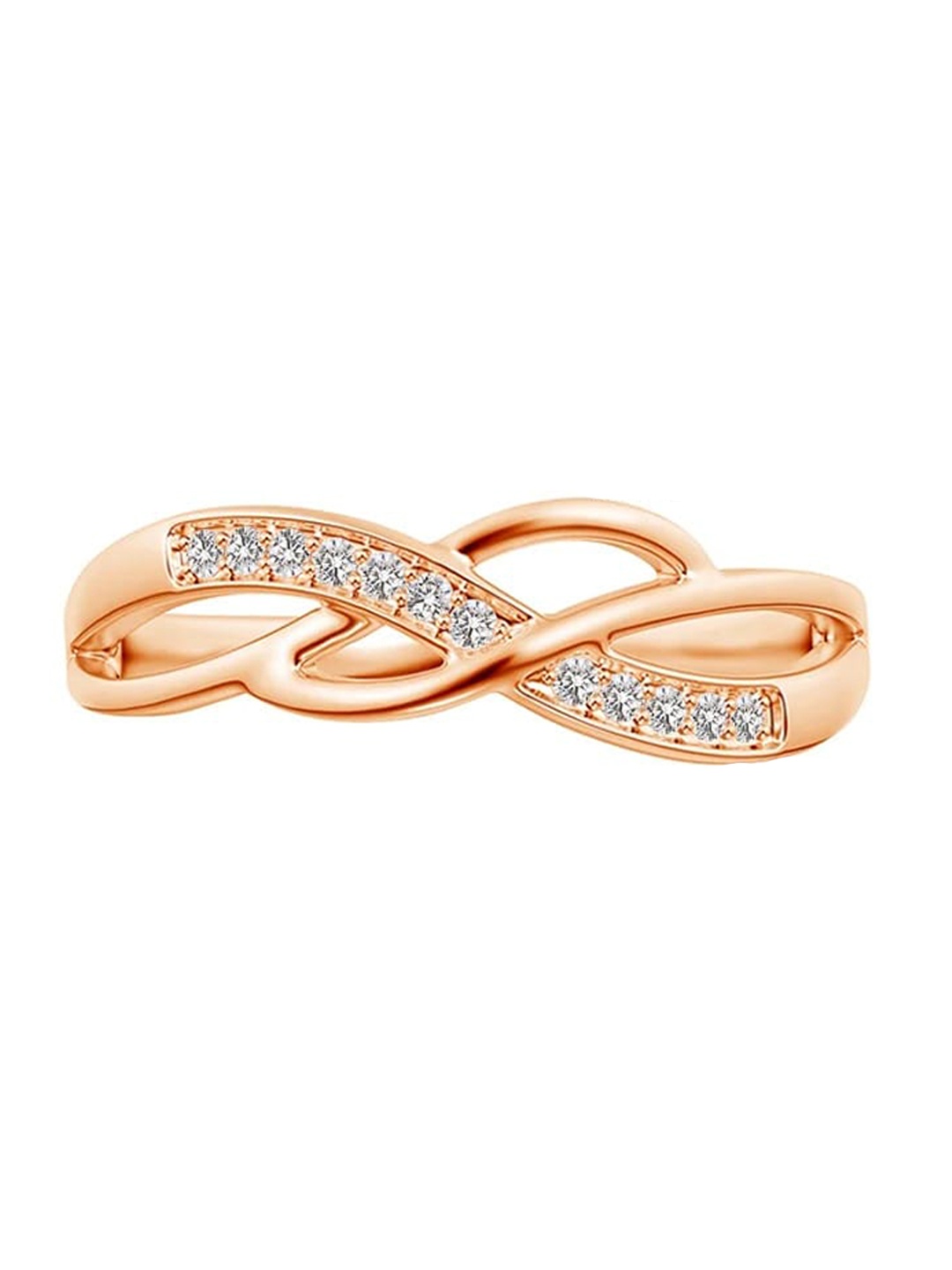 

Angara 18KT Rose Gold Pave-Set Round Natural Diamond Multi-Row Crossover Band