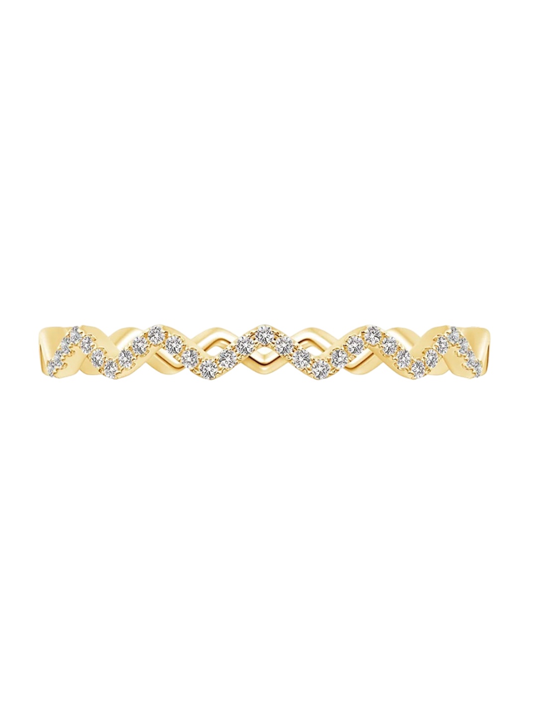 

Angara 14KT Yellow Gold Classic Round Natural Diamond Zig Zag Ring