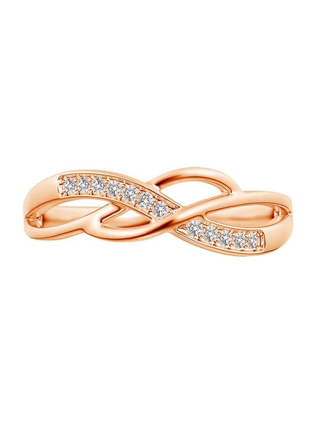 

Angara 14KT Rose Gold Pave-Set Round Natural Diamond Multi-Row Crossover Band