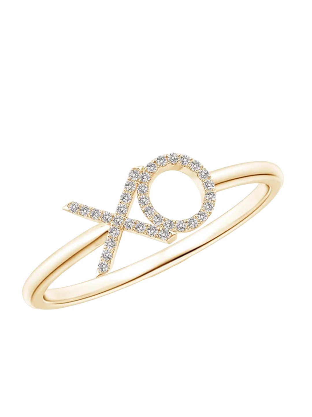 

Angara 18KT Yellow Gold Pave-Set Natural Diamond XO Ring