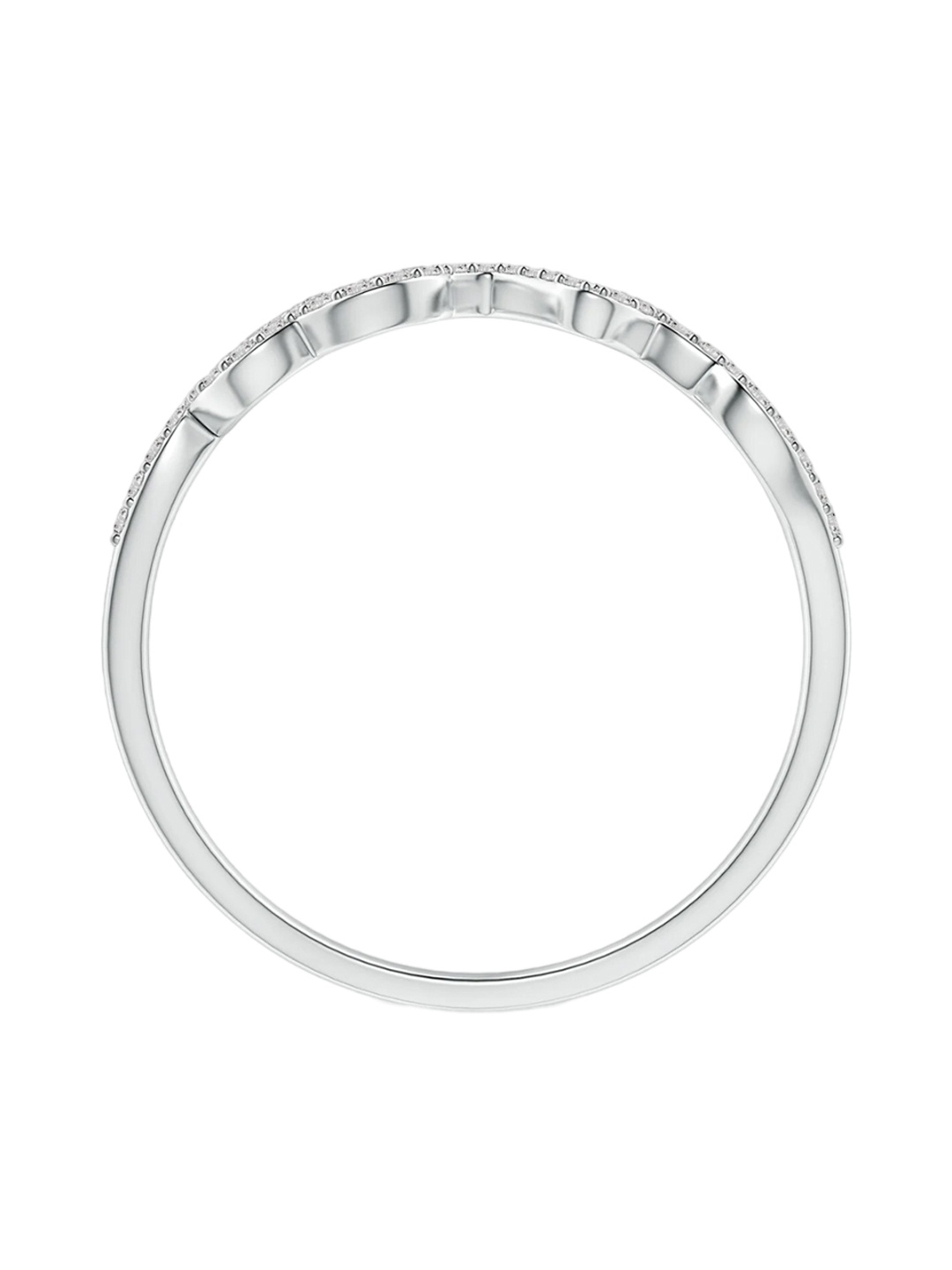 

Angara 18KT White Gold Prong Set Round Natural Diamond Cursive LOVE Ring
