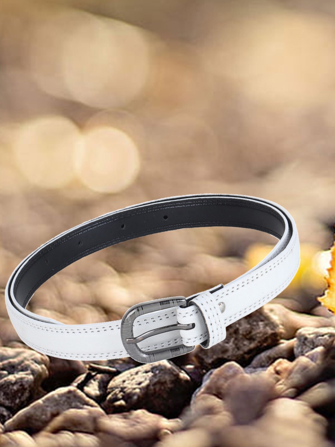 

Mast & Harbour Women Solid Casual Belt, White