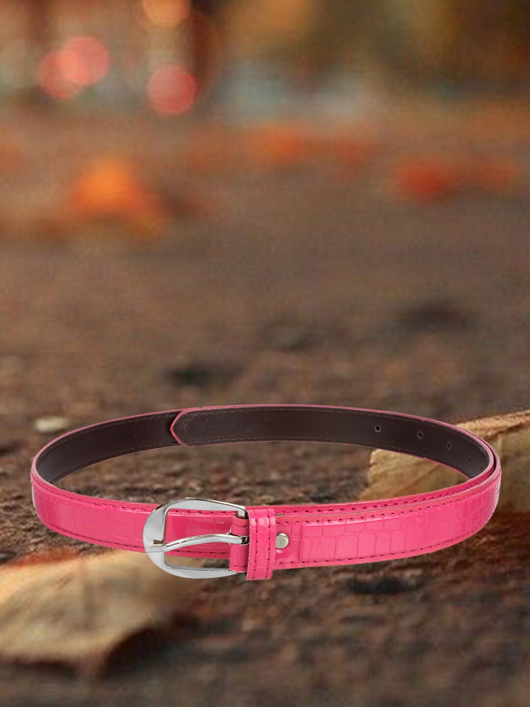 

Mast & Harbour Women Textured Casual Belt, Pink