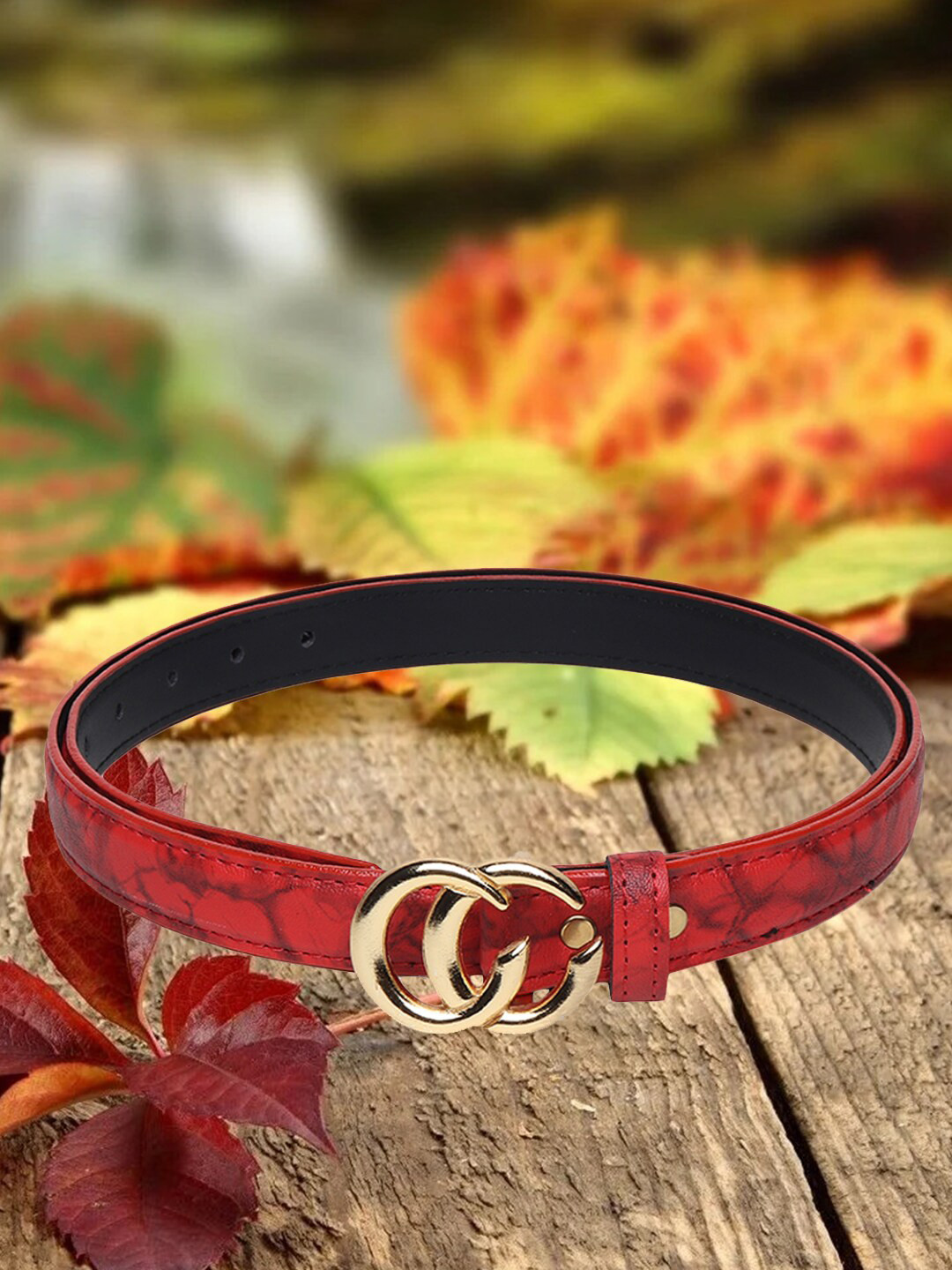 

Mast & Harbour Red Women Slim Belt