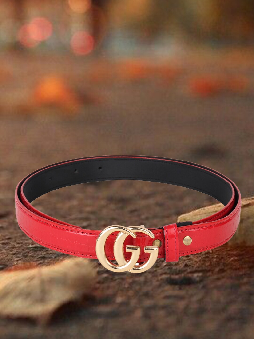 

Mast & Harbour Women Solid Casual Belt, Red