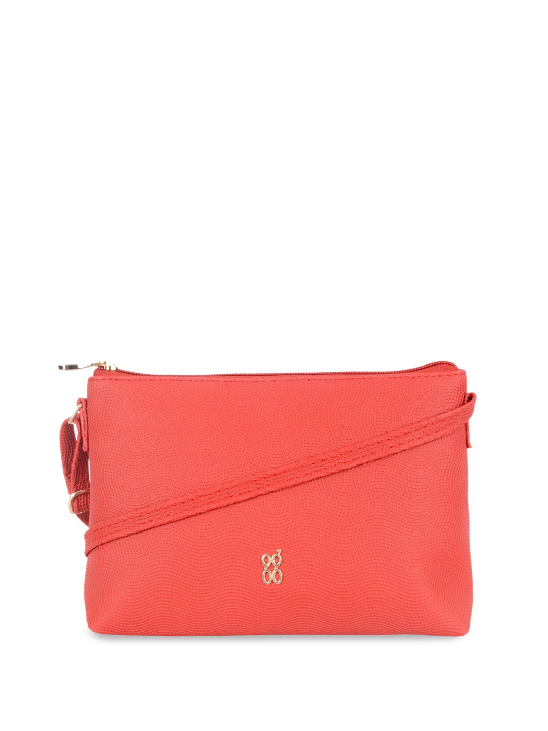 

Baggit Textured Structured Sling Bag, Red