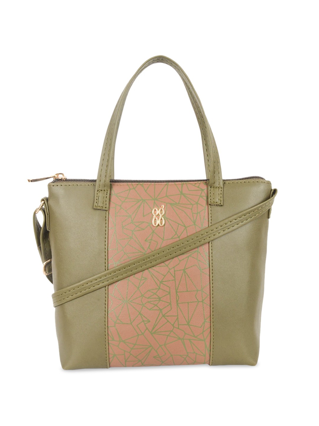 

Baggit Textured Structured Handheld Bag, Green