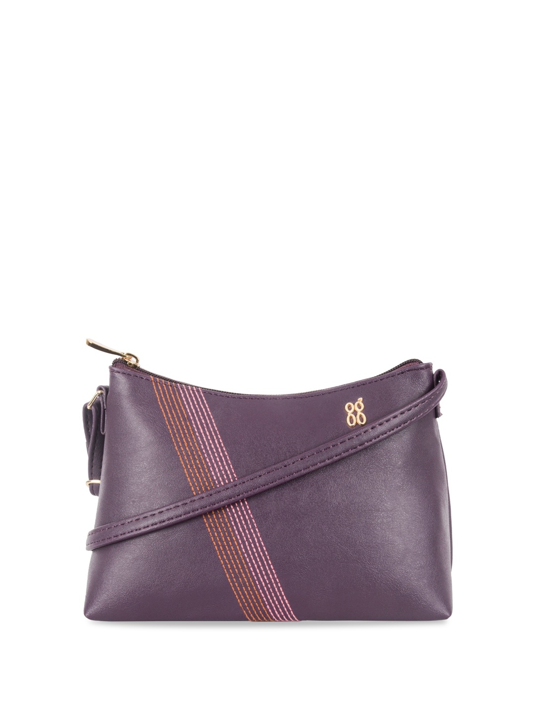 

Baggit Striped Sling Bag, Purple